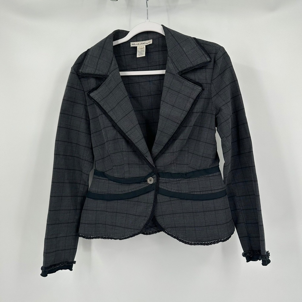 Telluride Womens Preppy Glen Plaid Blazer Size S Jacket Dark Academia Layering